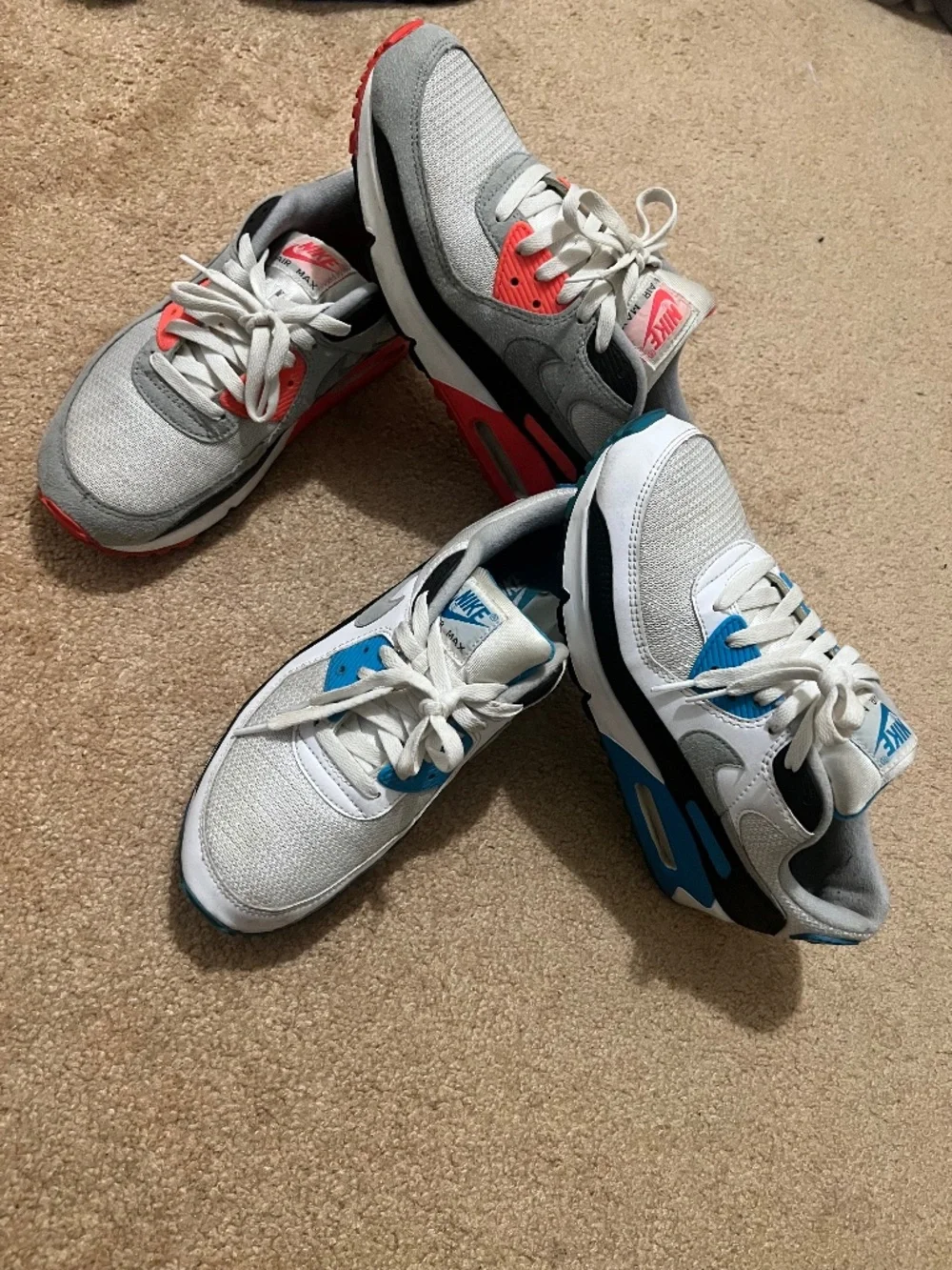 Nike Air Max 90 OG Bundle - Infrared & Laser Blue - Size 9.5 (Beater/Project)